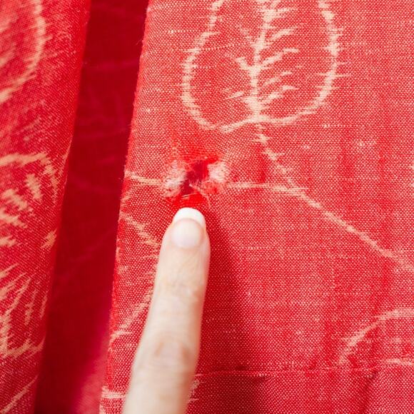 Vintage 60s Men’s Kimono Robe, Repair ISSUES, Orange Cream Wool Japan Retro, LG - Picture 6 of 13